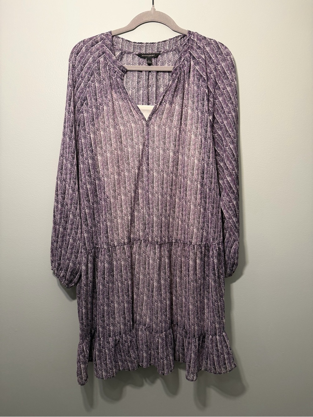 Banana Republic Factory Lavender Patterned Midi Dress